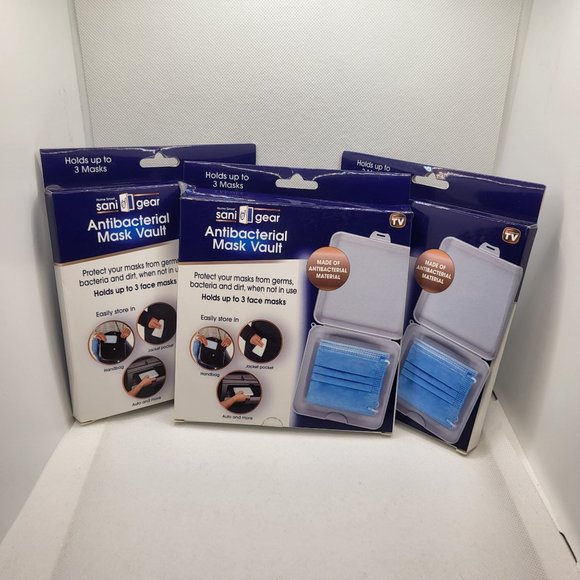 Antibacterial Mask Vault, Protect Your Mask, Antibacterial Mask Vault Set of 3 - Picture 1 of 3
